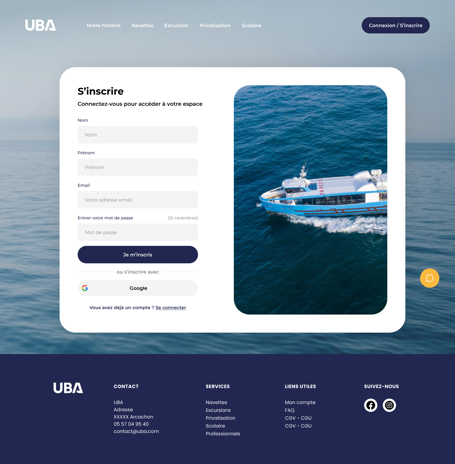 UBA — Page Inscription